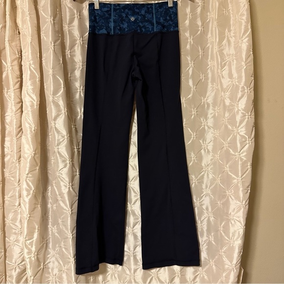 Lululemon Blue Groove Yoga Pants Wide Leg Flare High Rise Leggings - Picture 6 of 13